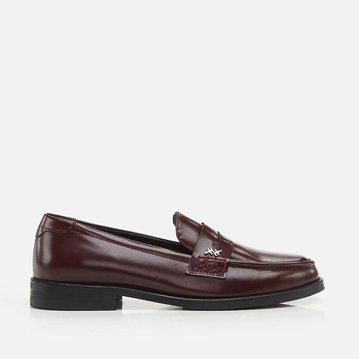 Hakiki Deri Bordo Kadın Loafer