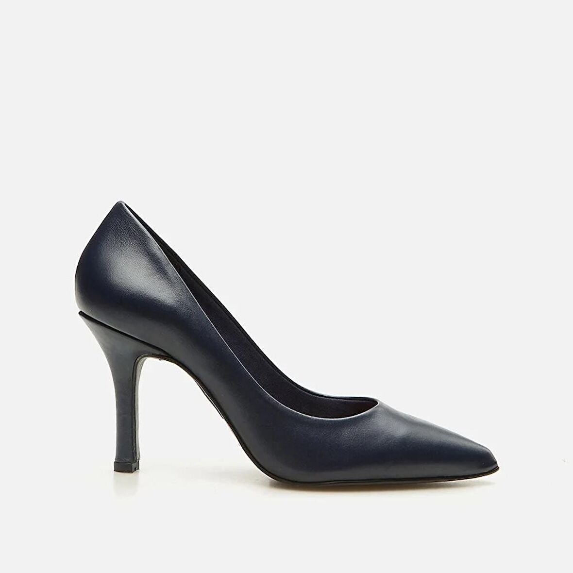 Hakiki Deri Lacivert Kadın Stiletto