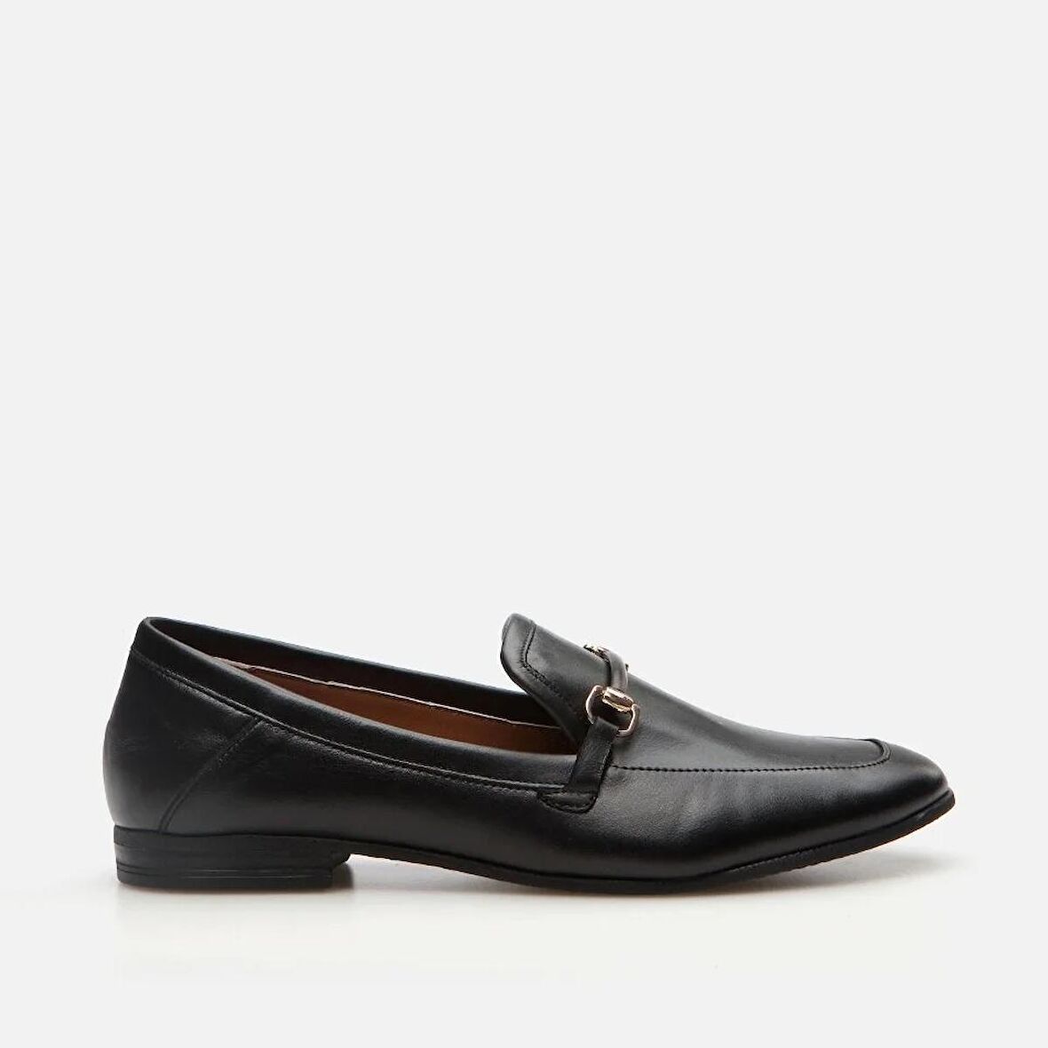 Hakiki Deri Siyah Kadın Loafer