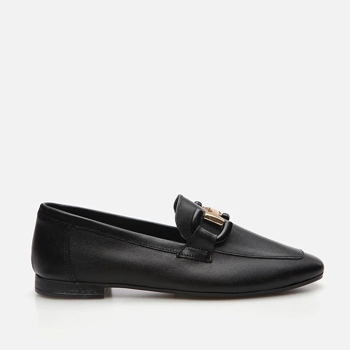 Hakiki Deri Siyah Kadın Loafer