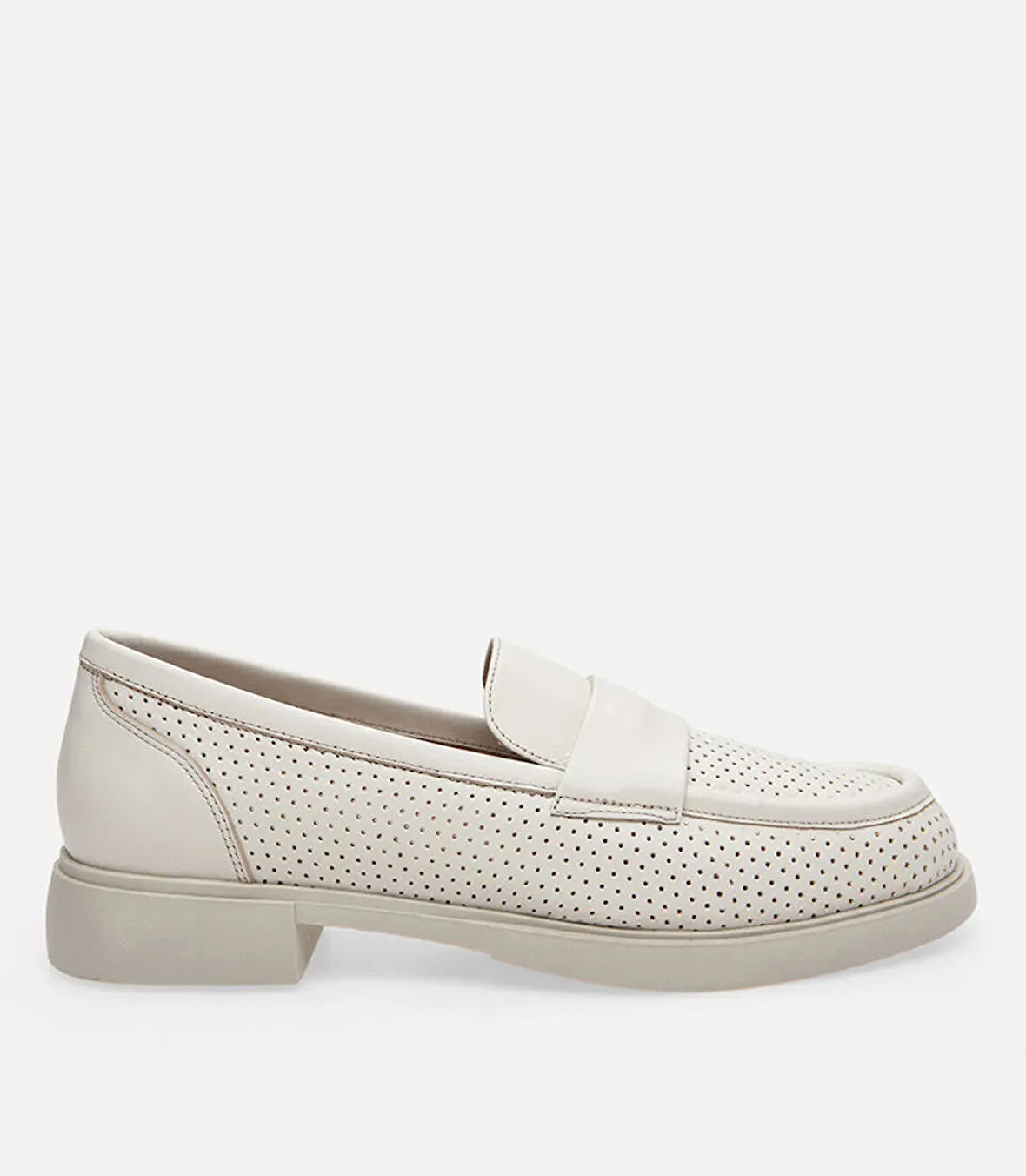 Kadın Deri Ekru Loafer