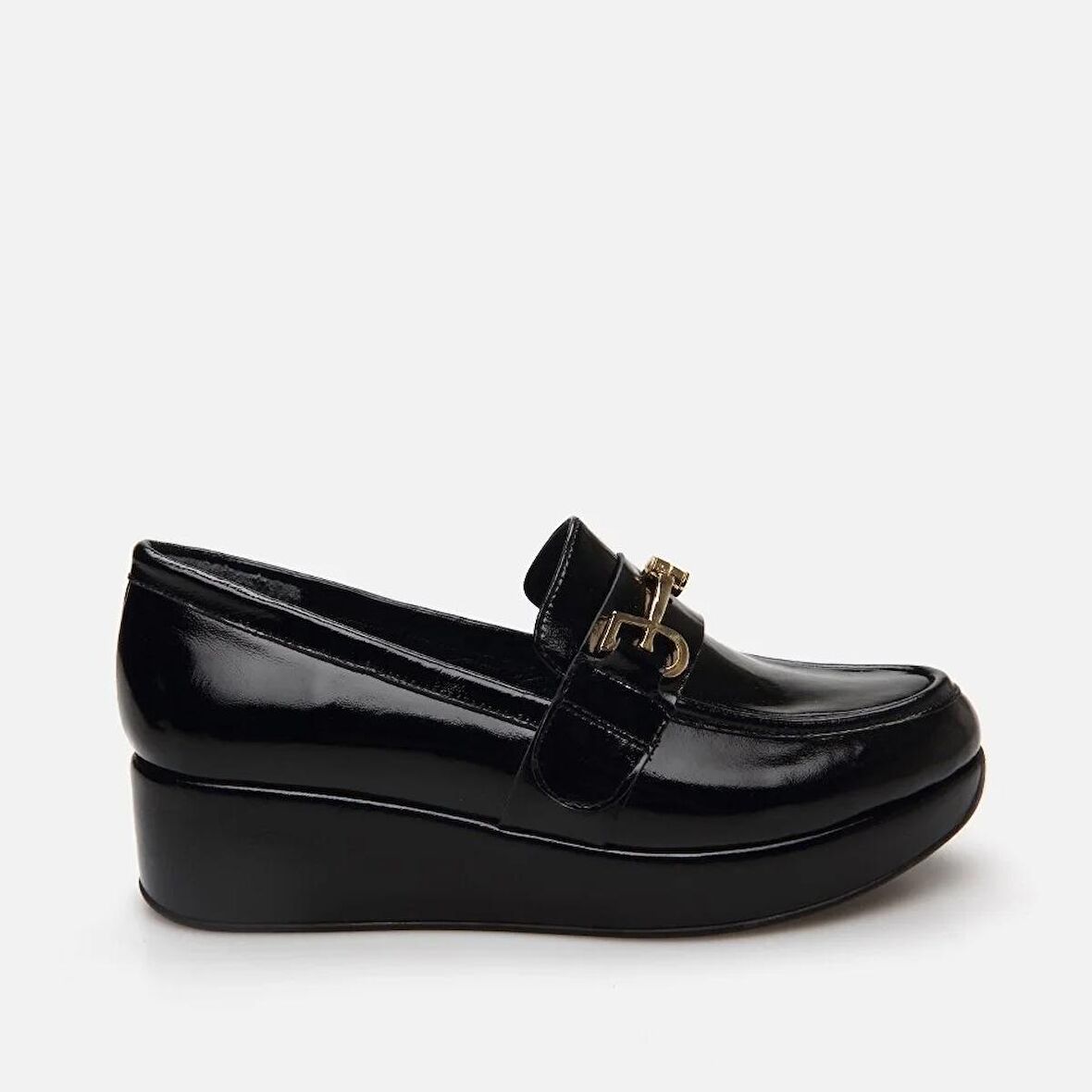 Hakiki Deri Siyah Kadın Loafer