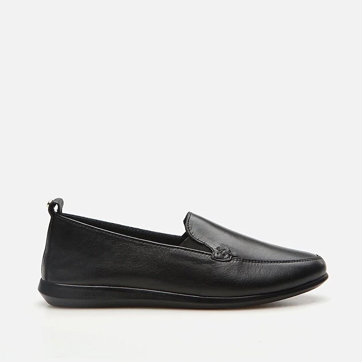 Hakiki Deri Siyah Kadın Loafer