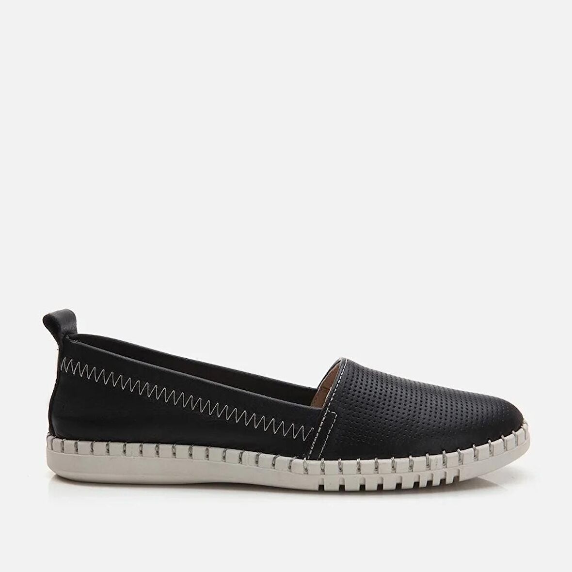 Hakiki Deri Siyah Kadın Loafer