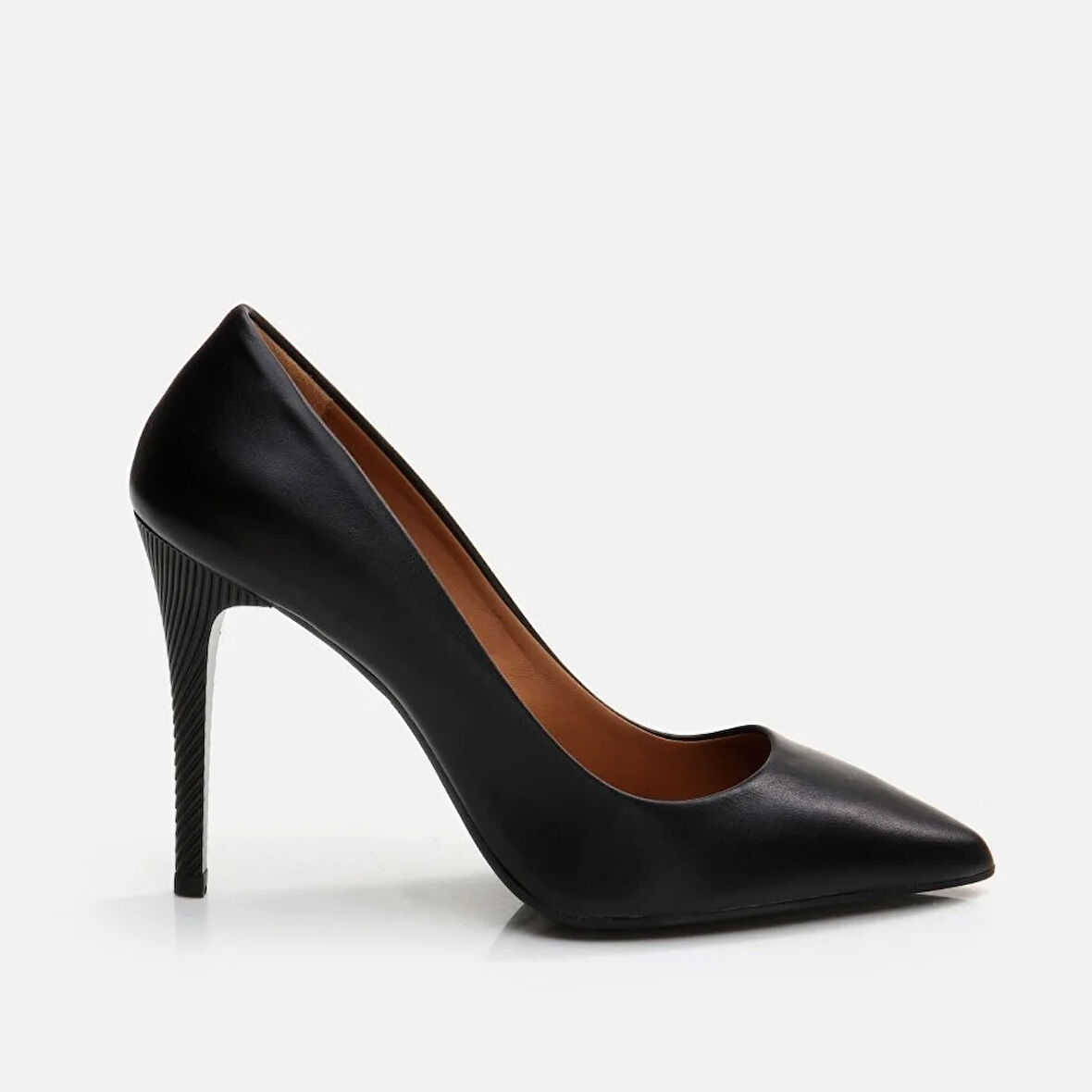 Hakiki Deri Siyah Kadın Stiletto