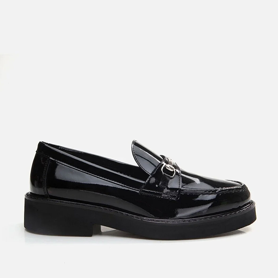 Hakiki Deri Siyah Kadın Loafer