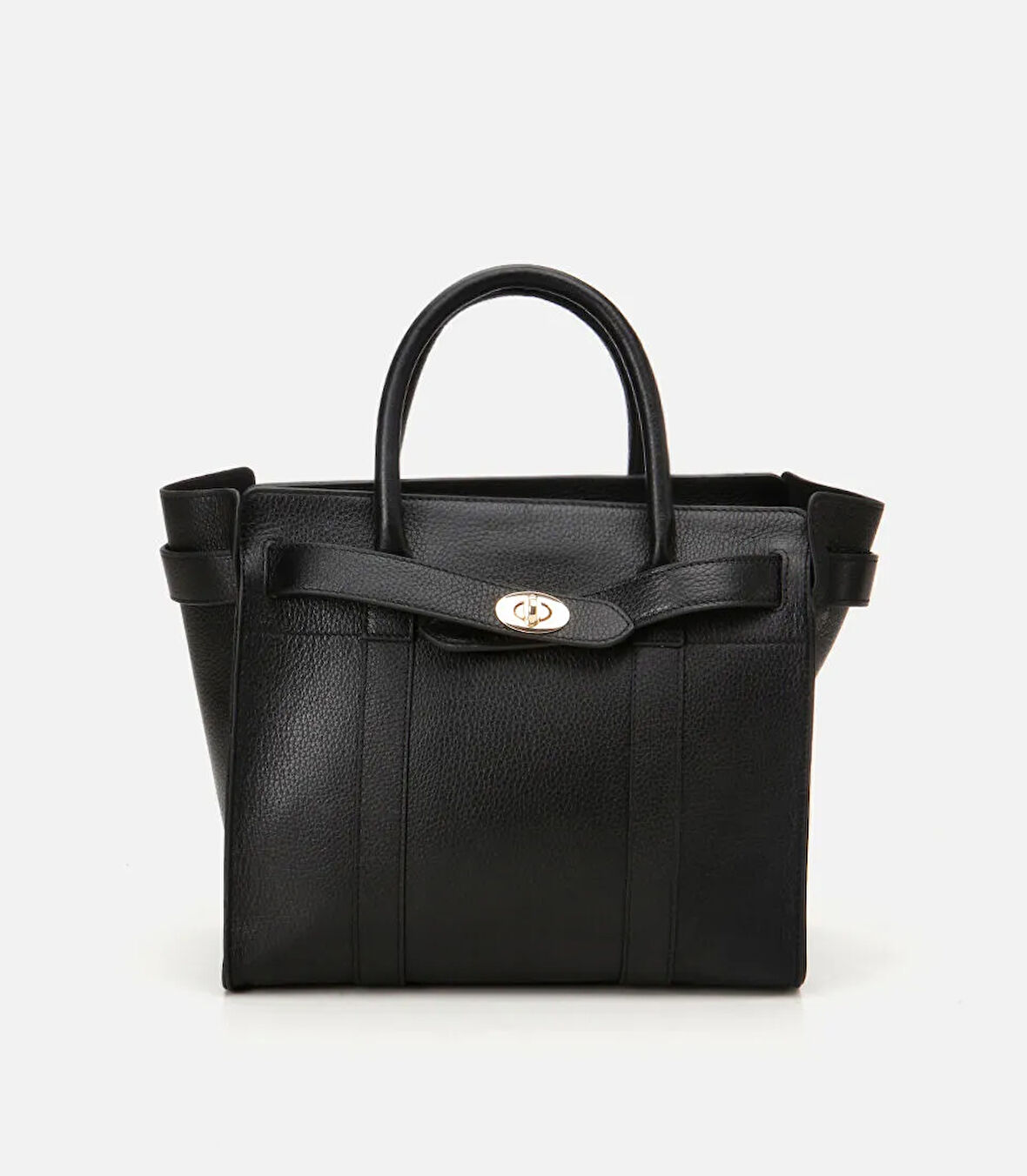 Kadın Deri Siyah Kilit Detaylı Omuz Çantası