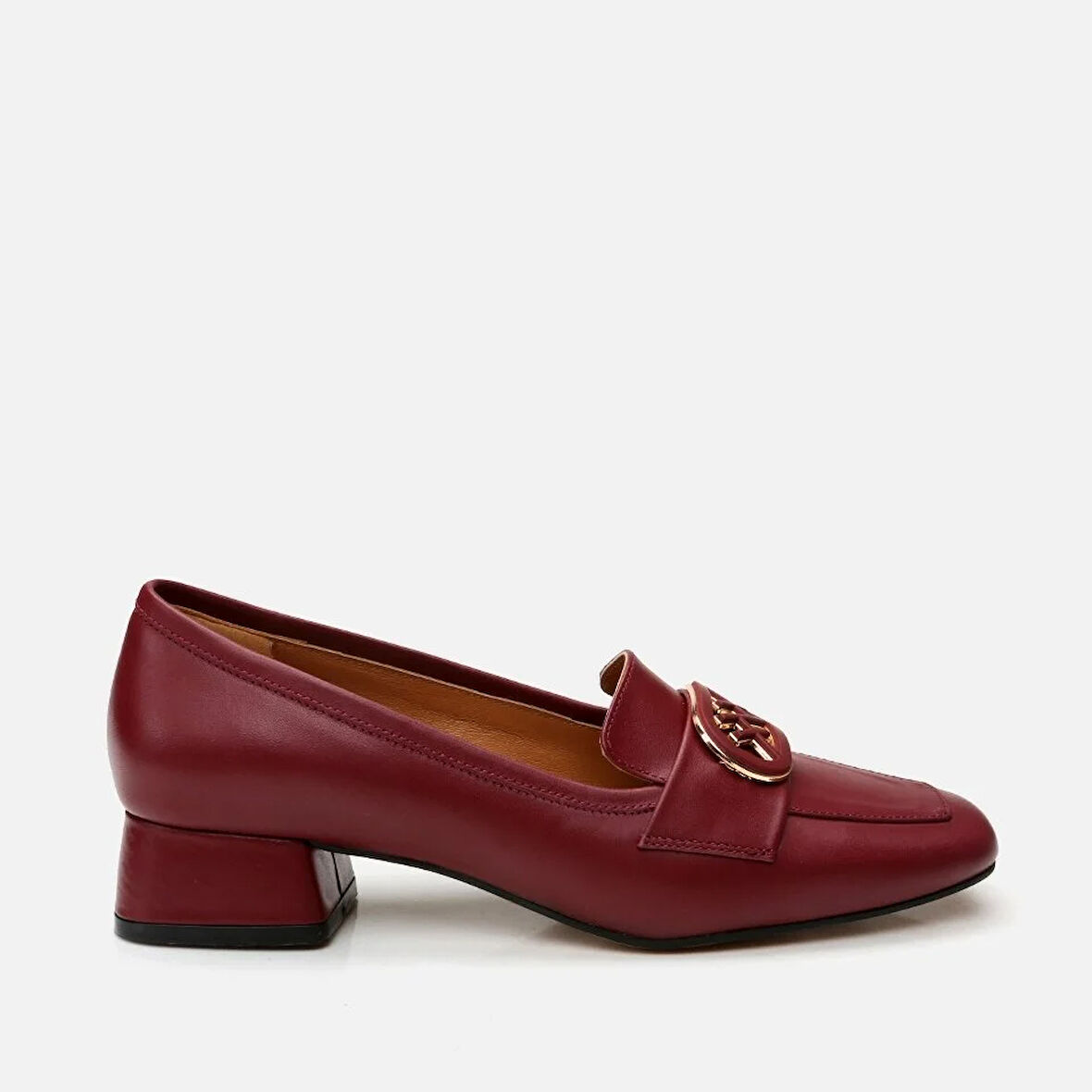 Hakiki Deri Bordo Kadın Loafer