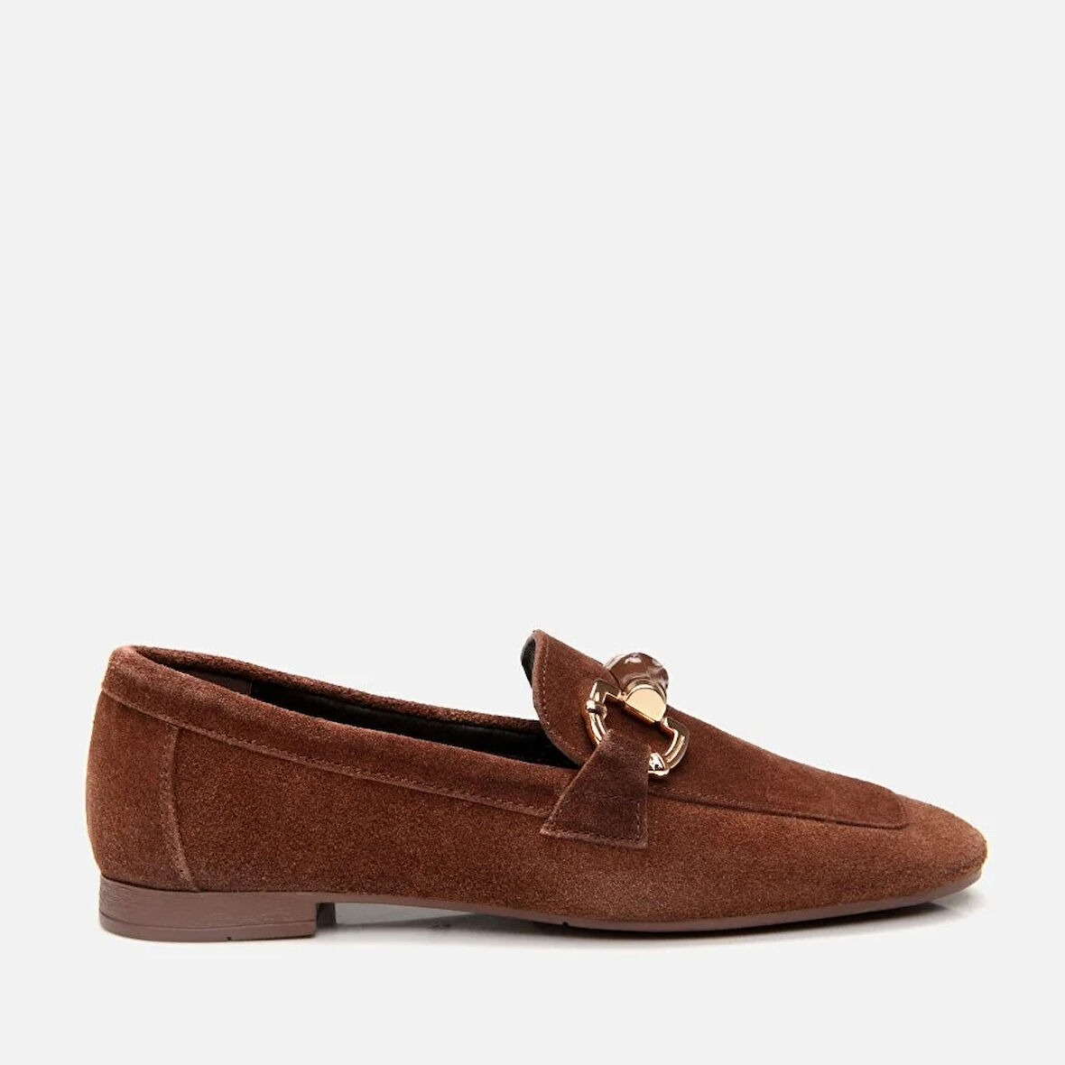 Hakiki Deri Kahve Kadın Loafer