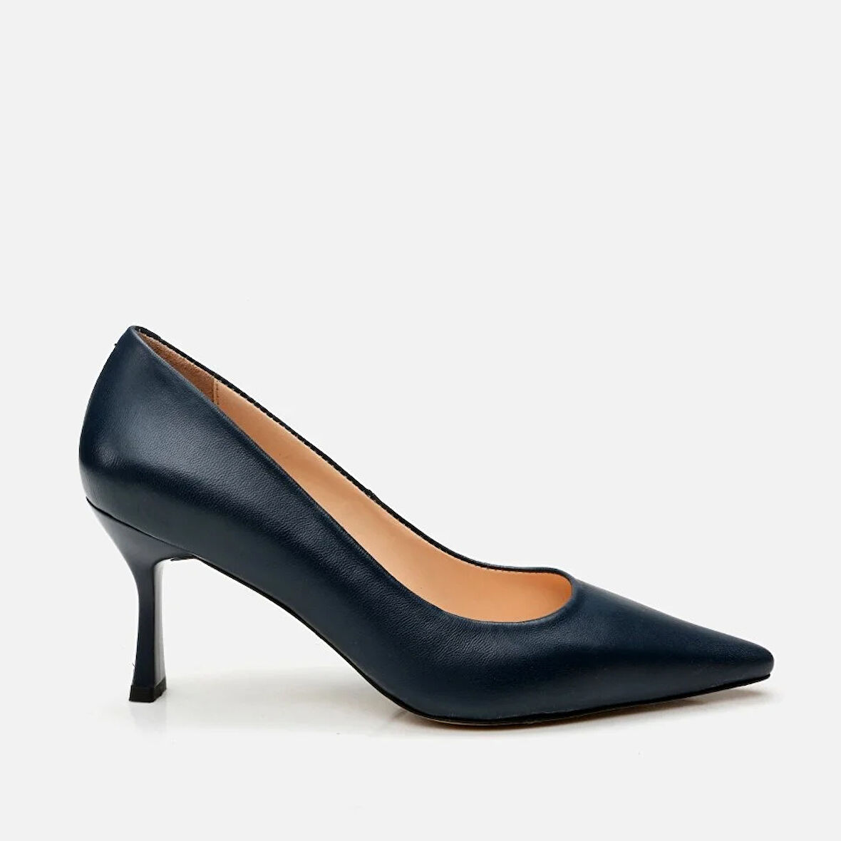 Hakiki Deri Lacivert Kadın Stiletto