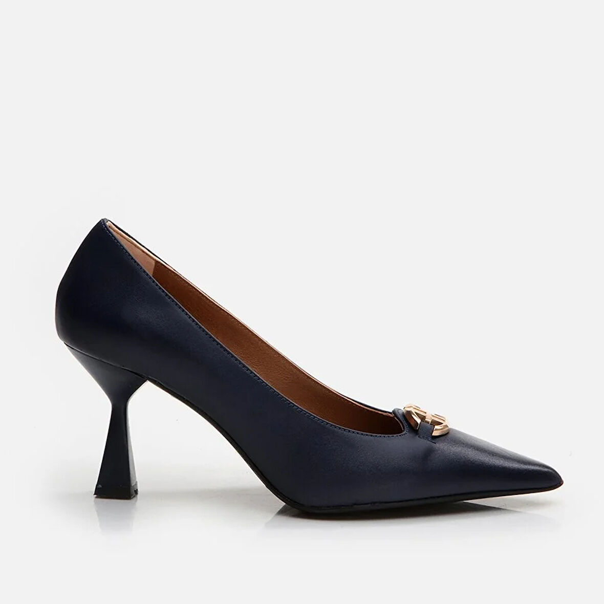 Hakiki Deri Lacivert Kadın Stiletto