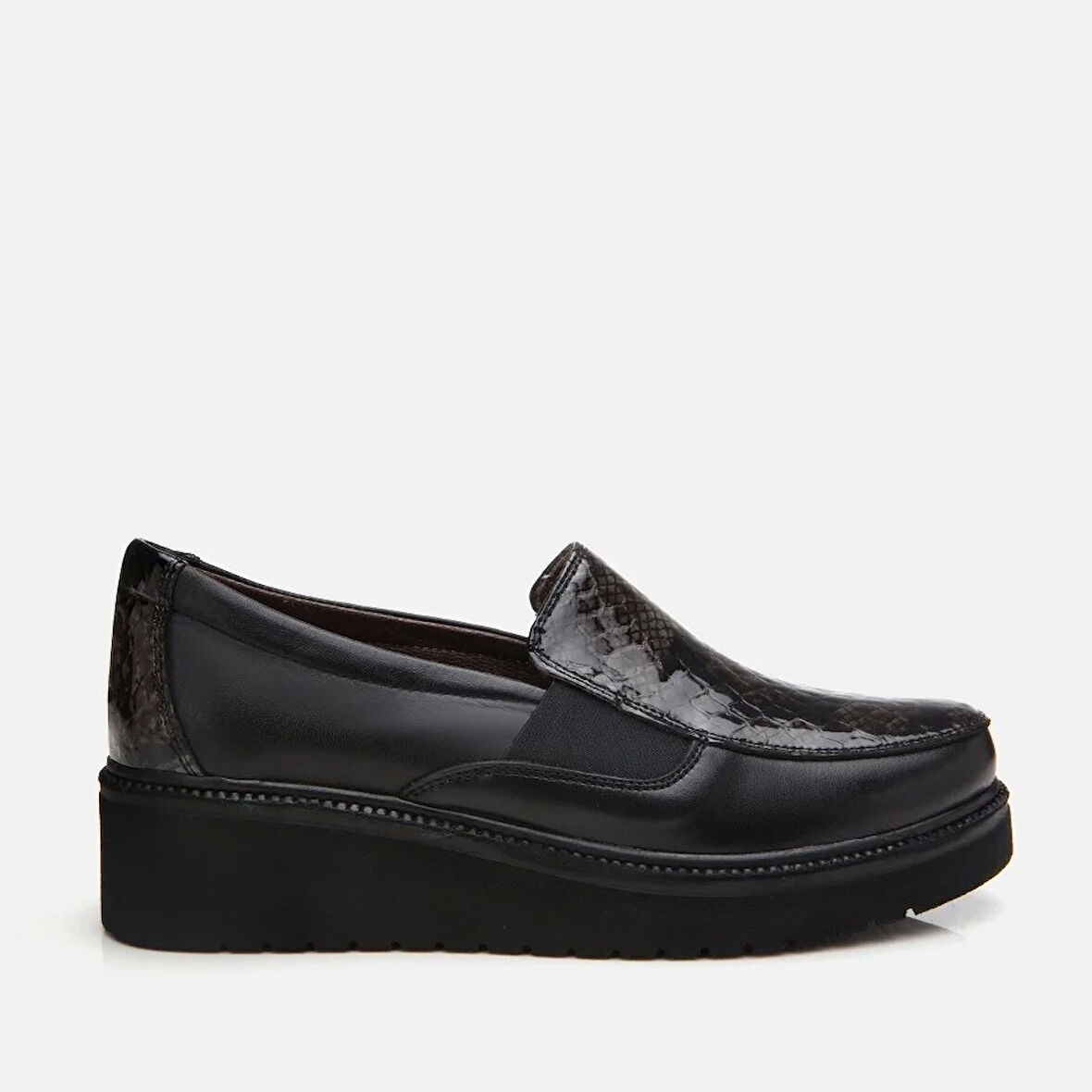 Hakiki Deri Siyah Kadın Loafer