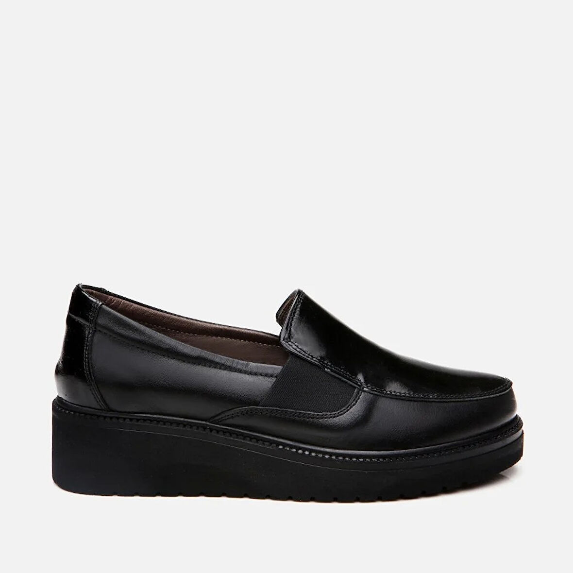 Hakiki Deri Siyah Kadın Loafer