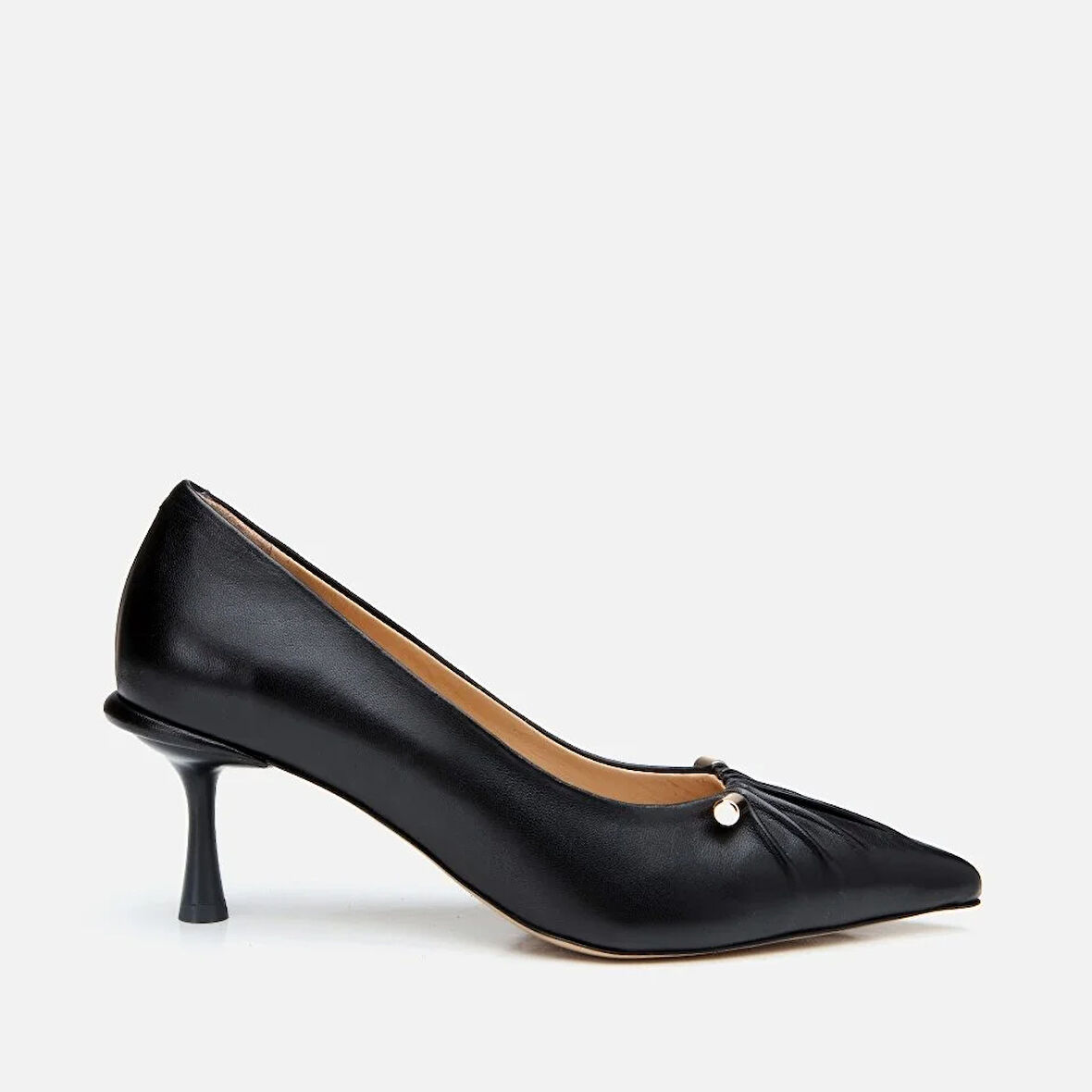 Hakiki Deri Siyah Kadın Stiletto
