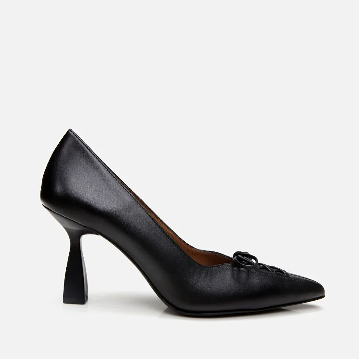 Hakiki Deri Siyah Kadın Stiletto