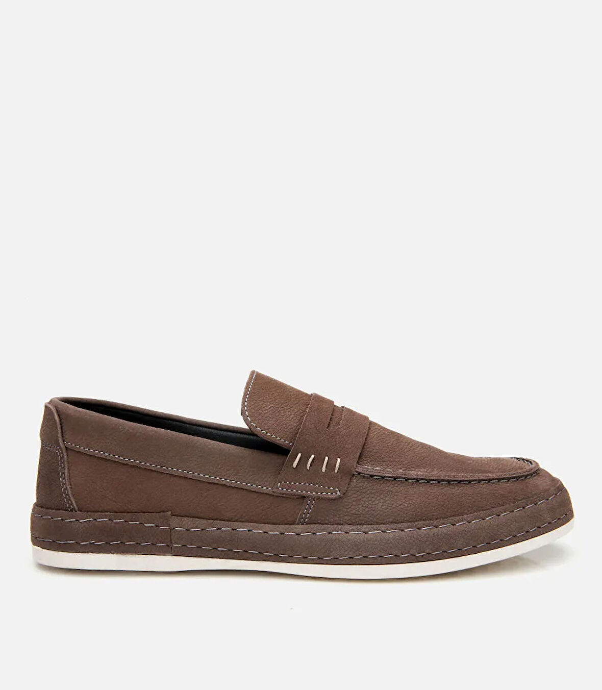 Erkek Nubuk Deri Kahverengi Rahat Loafer