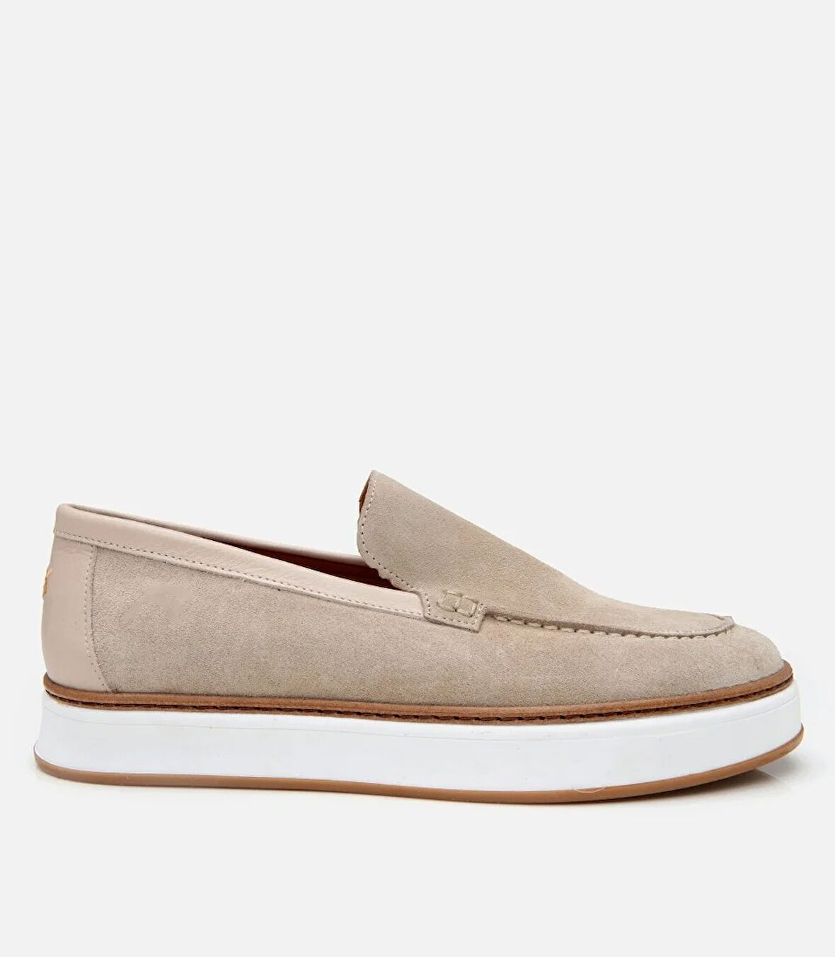 Erkek Süet Deri Bej Loafer