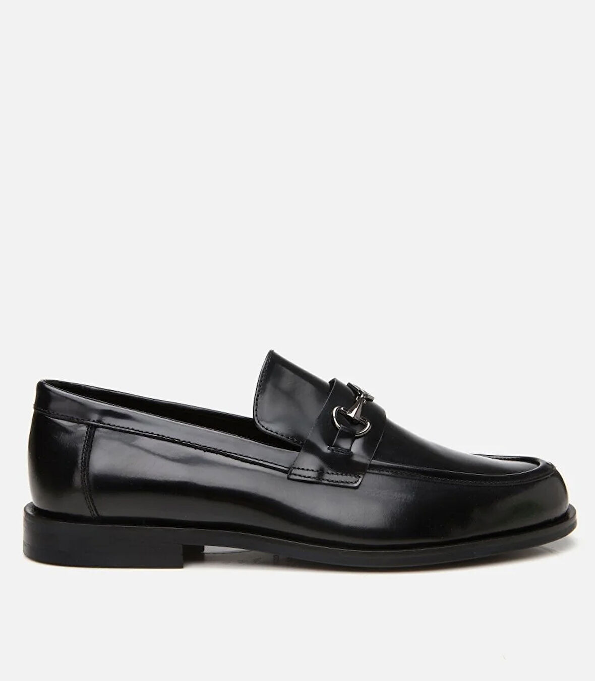 Erkek Deri Siyah Toka Detaylı Klasik Loafer