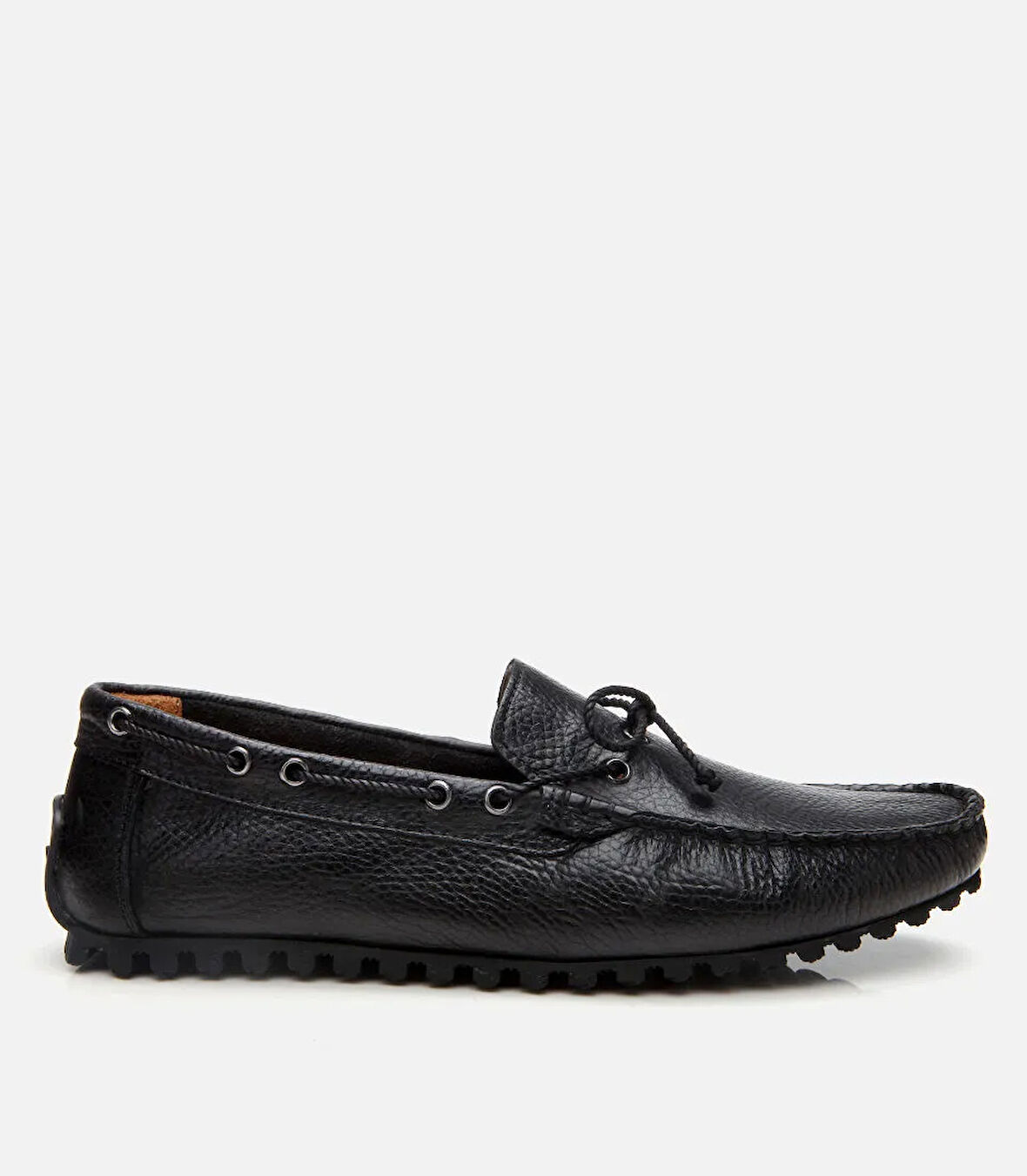 Erkek Deri Siyah Esnek Tabanlı Günlük Loafer