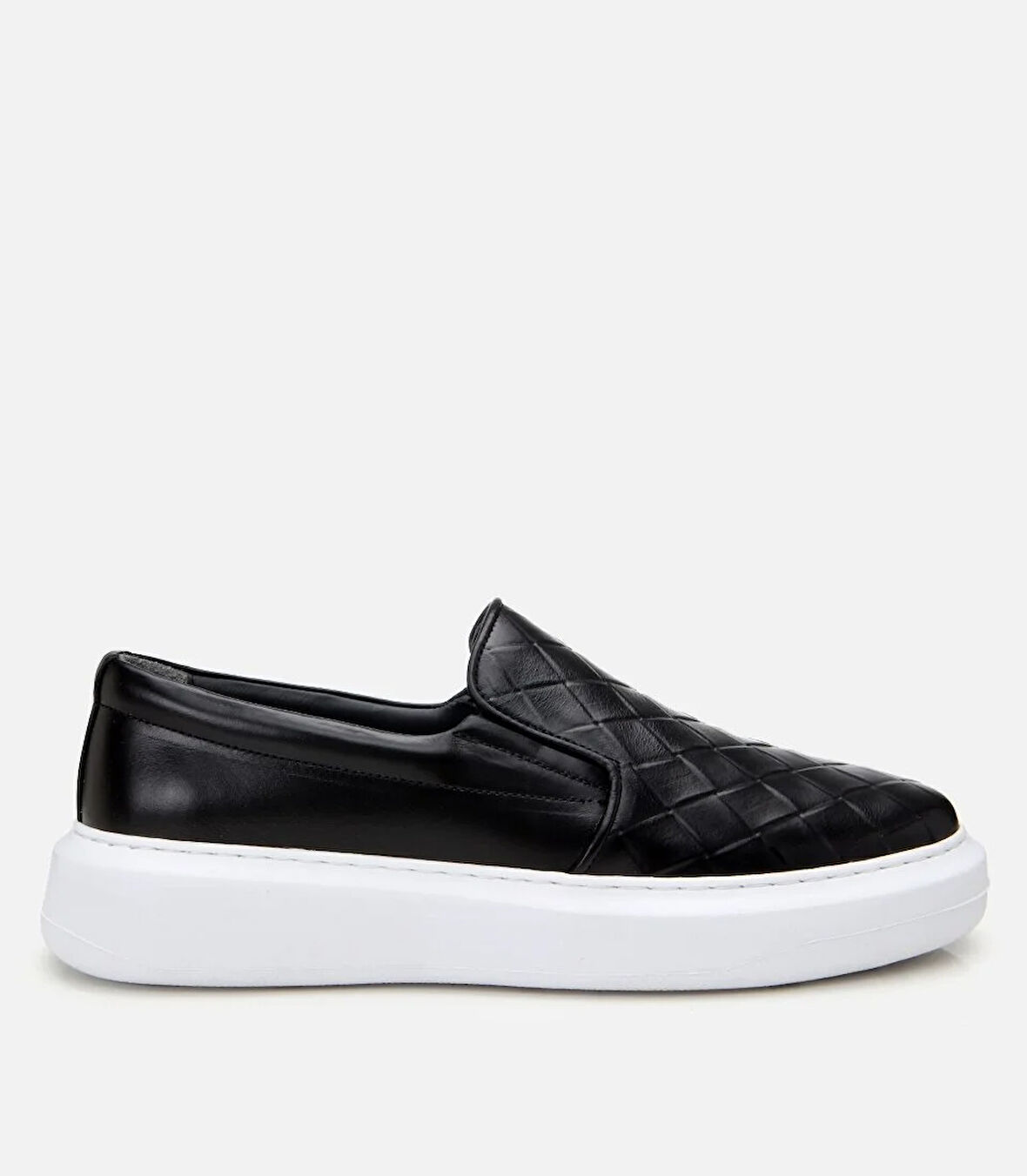 Erkek Deri Siyah Baskılı Günlük Loafer