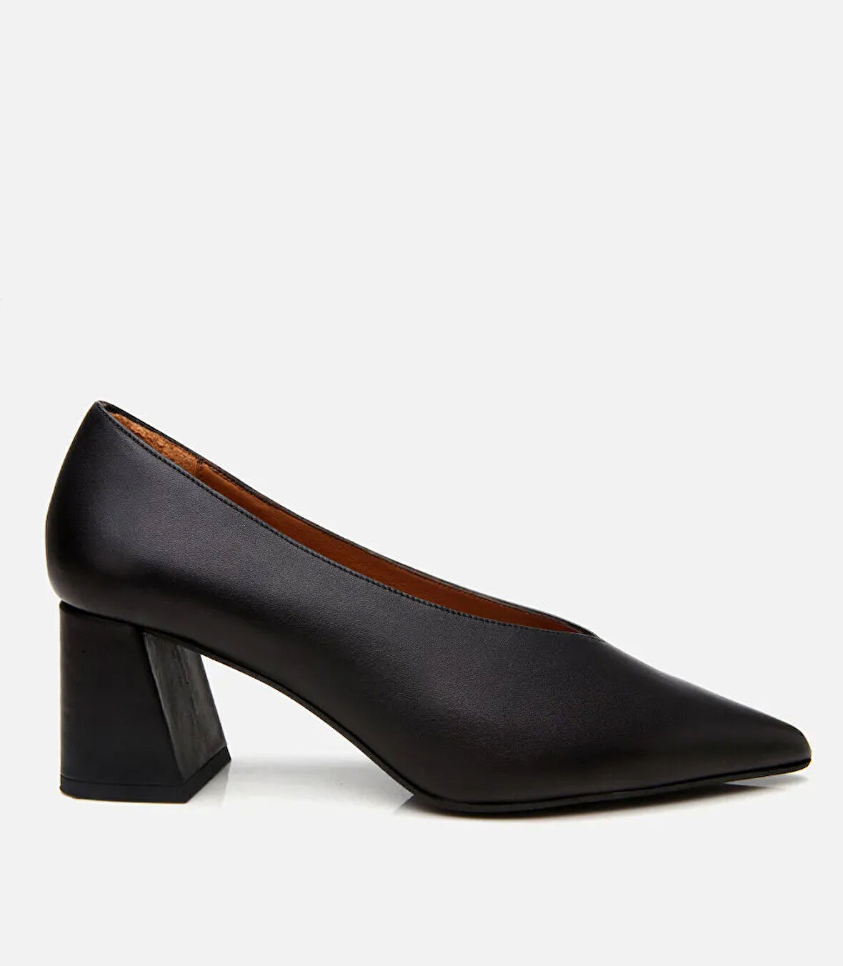 Kadın Süet Deri Siyah Kalın Topuklu Ayakkabı