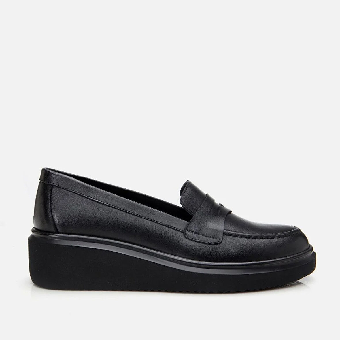 Hakiki Deri Siyah Kadın Loafer