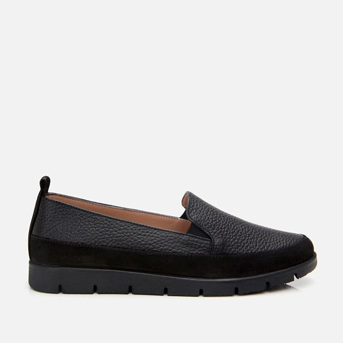Hakiki Deri Siyah Kadın Loafer
