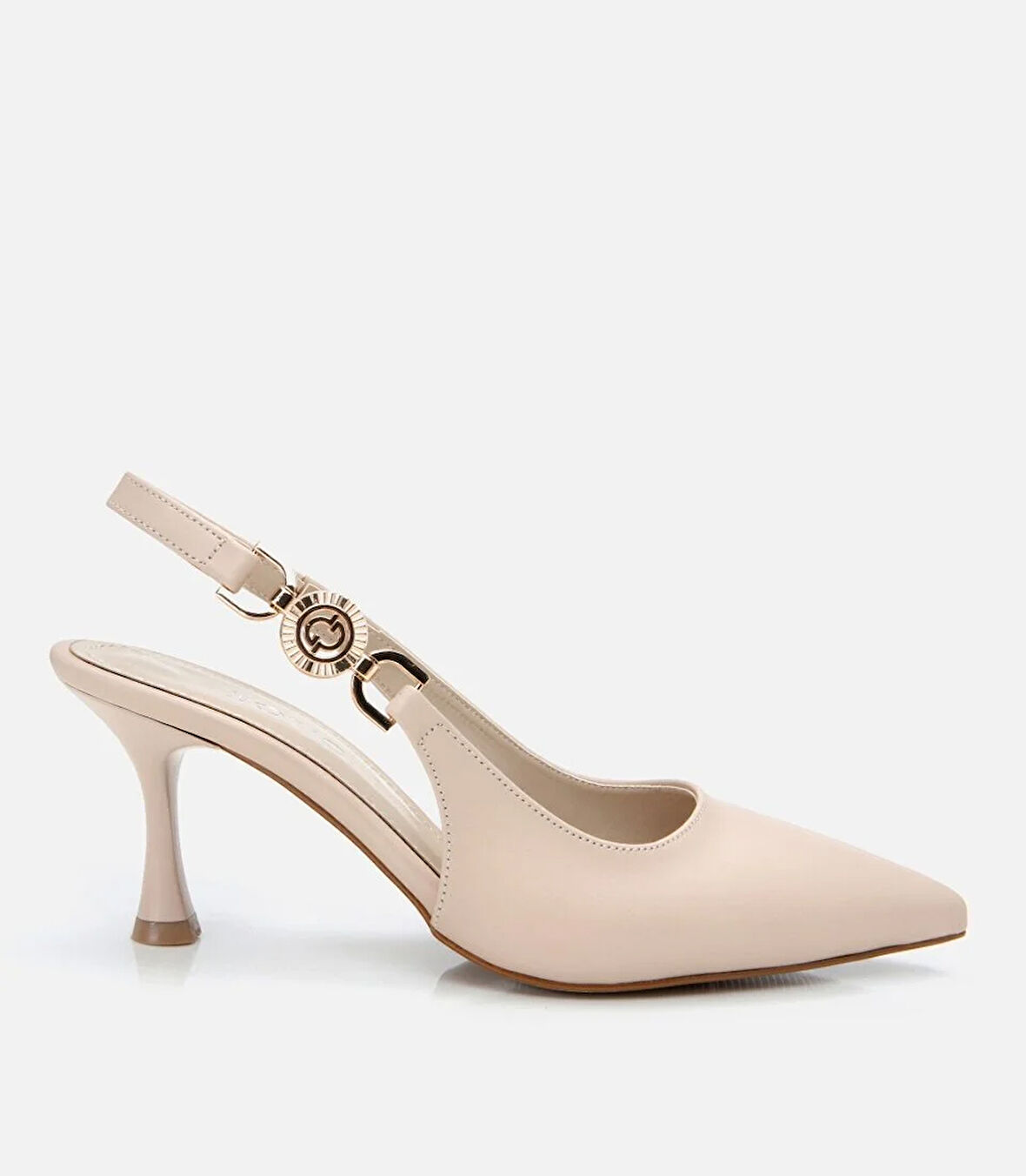 Kadın Bej Arkası Açık Stiletto