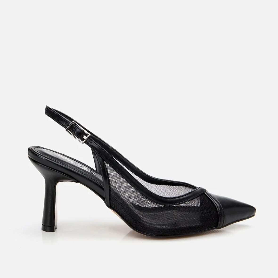 Siyah Kadın Fileli Stiletto