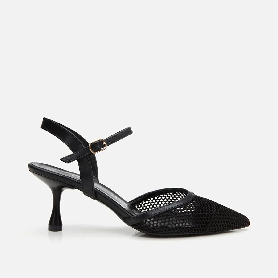 Siyah Kadın Fileli Stiletto