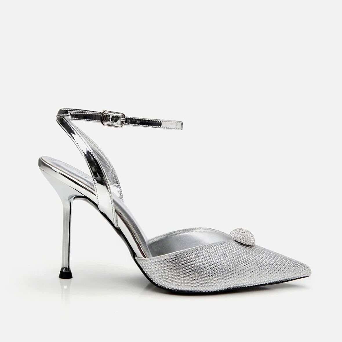 Lame Kadın Taşlı Stiletto