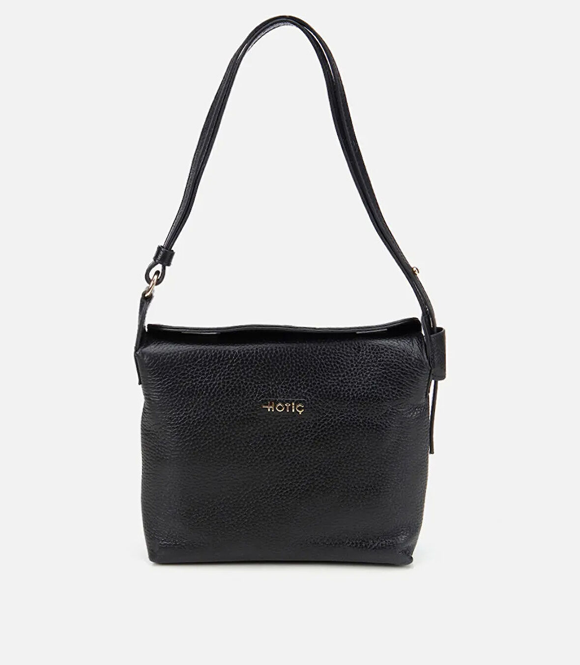 Kadın Deri Siyah Ayarlanabilir Askılı Omuz Çantası