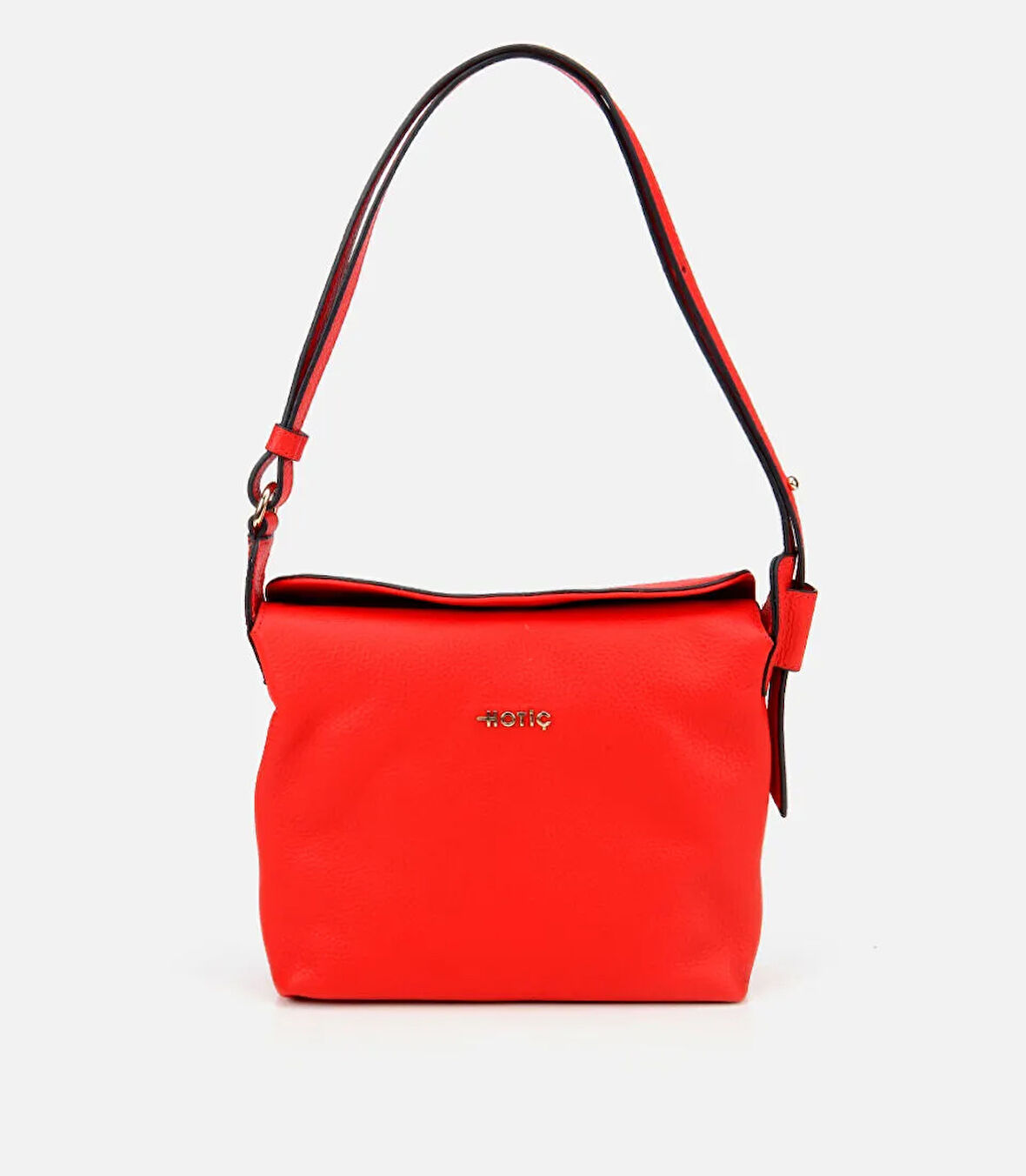 Kadın Deri Kırmızı Ayarlanabilir Askılı Omuz Çantası