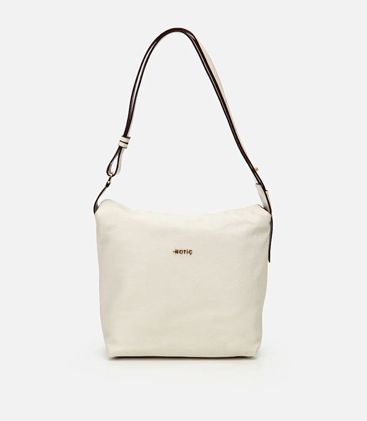 Kadın Deri Ekru Ayarlanabilir Askılı Omuz Çantası