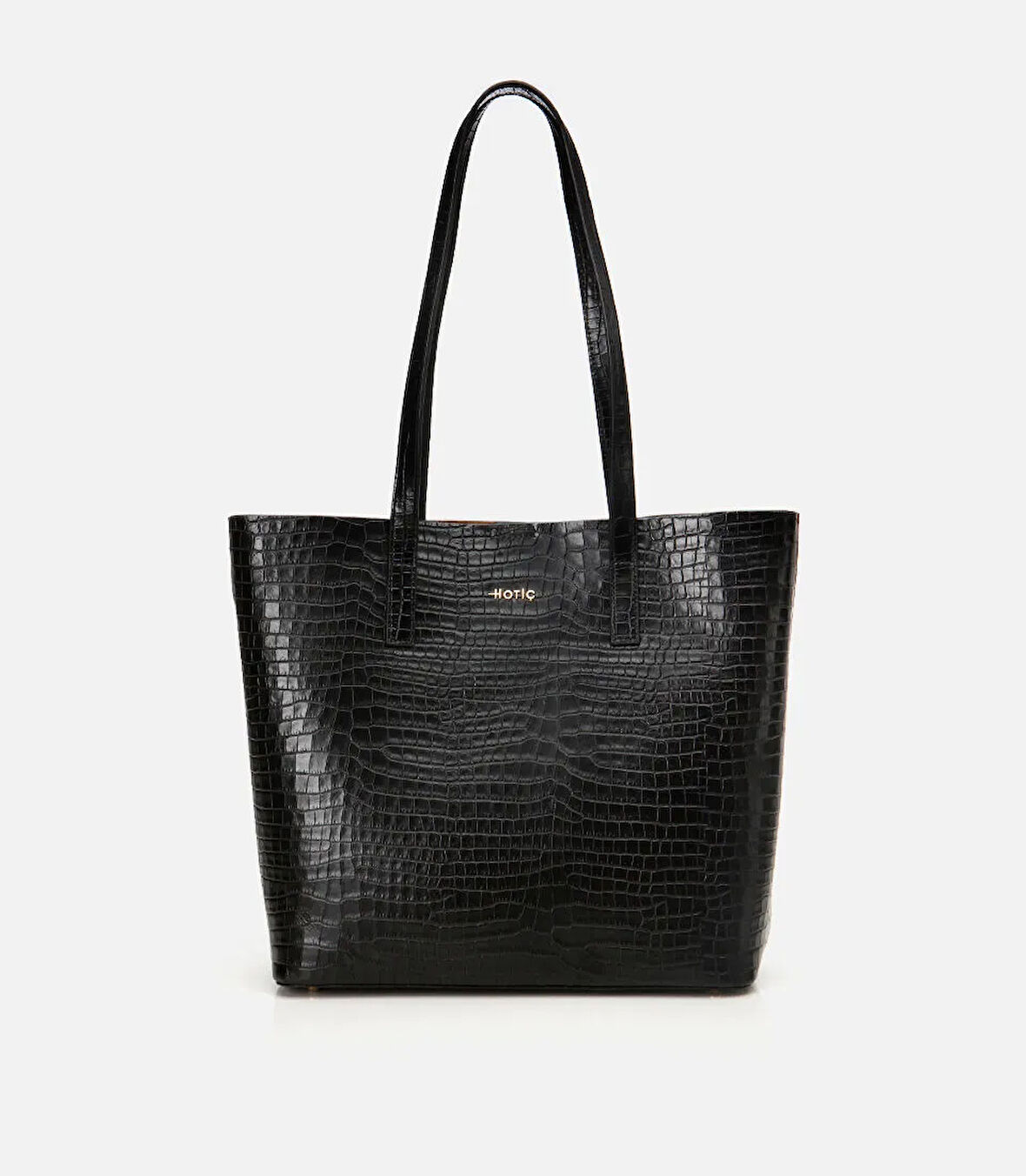 Kadın Deri Siyah Çıkarılabilir Portföy Çantalı Tote Çanta