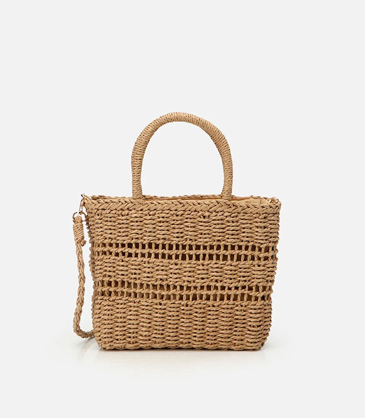 Kadın Hasır Kahverengi Omuz Çantası