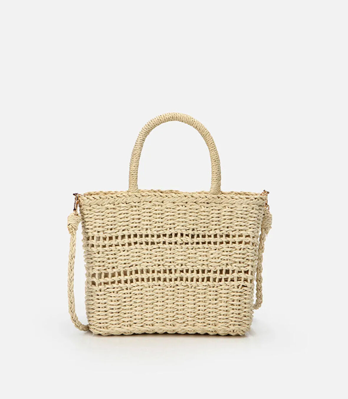 Kadın Hasır Bej Omuz Çantası