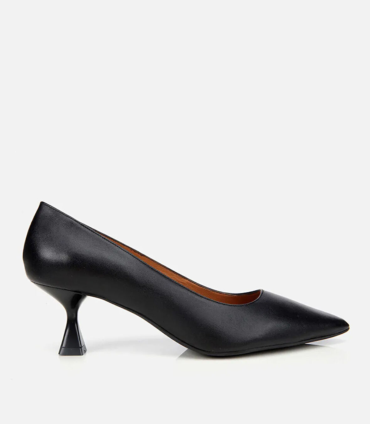 Kadın Deri Siyah Esnek Tabanlı Stiletto
