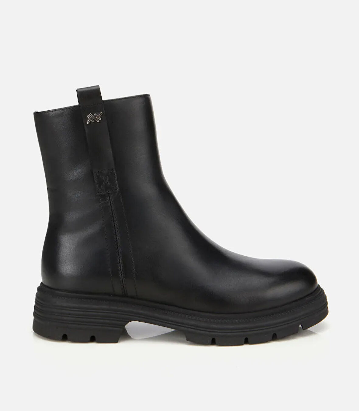 Kadın Deri Siyah Yumuşak Dokulu Bilekte Düz Bot