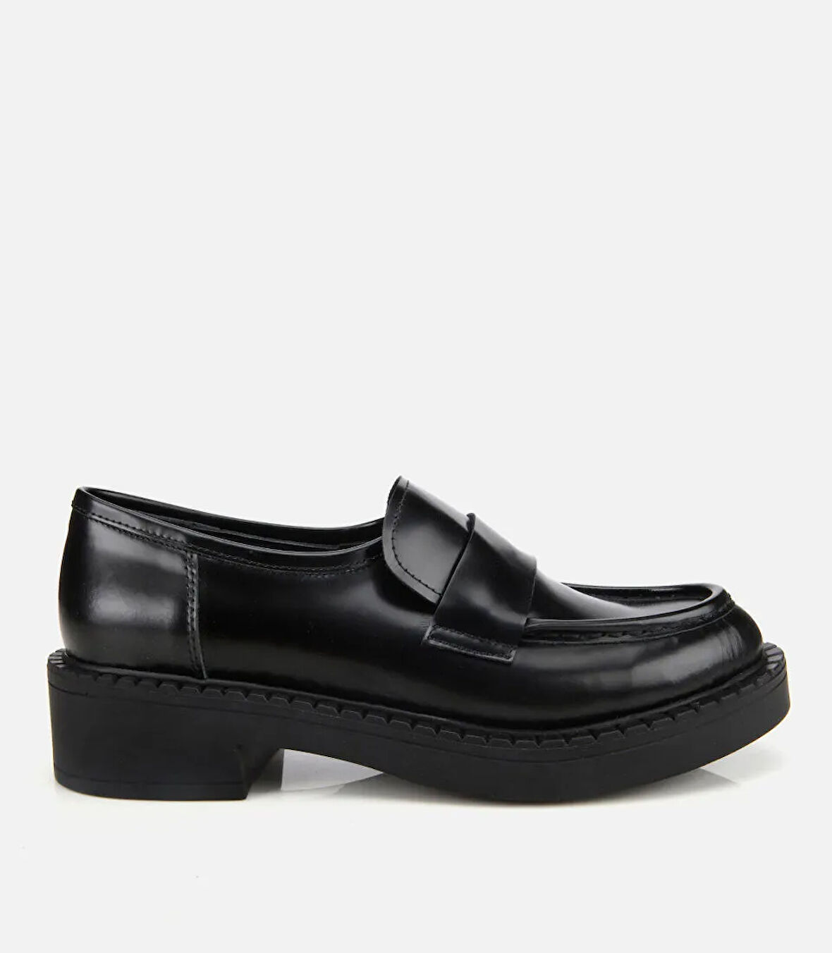 Kadın Açma Deri Siyah Günlük Loafer