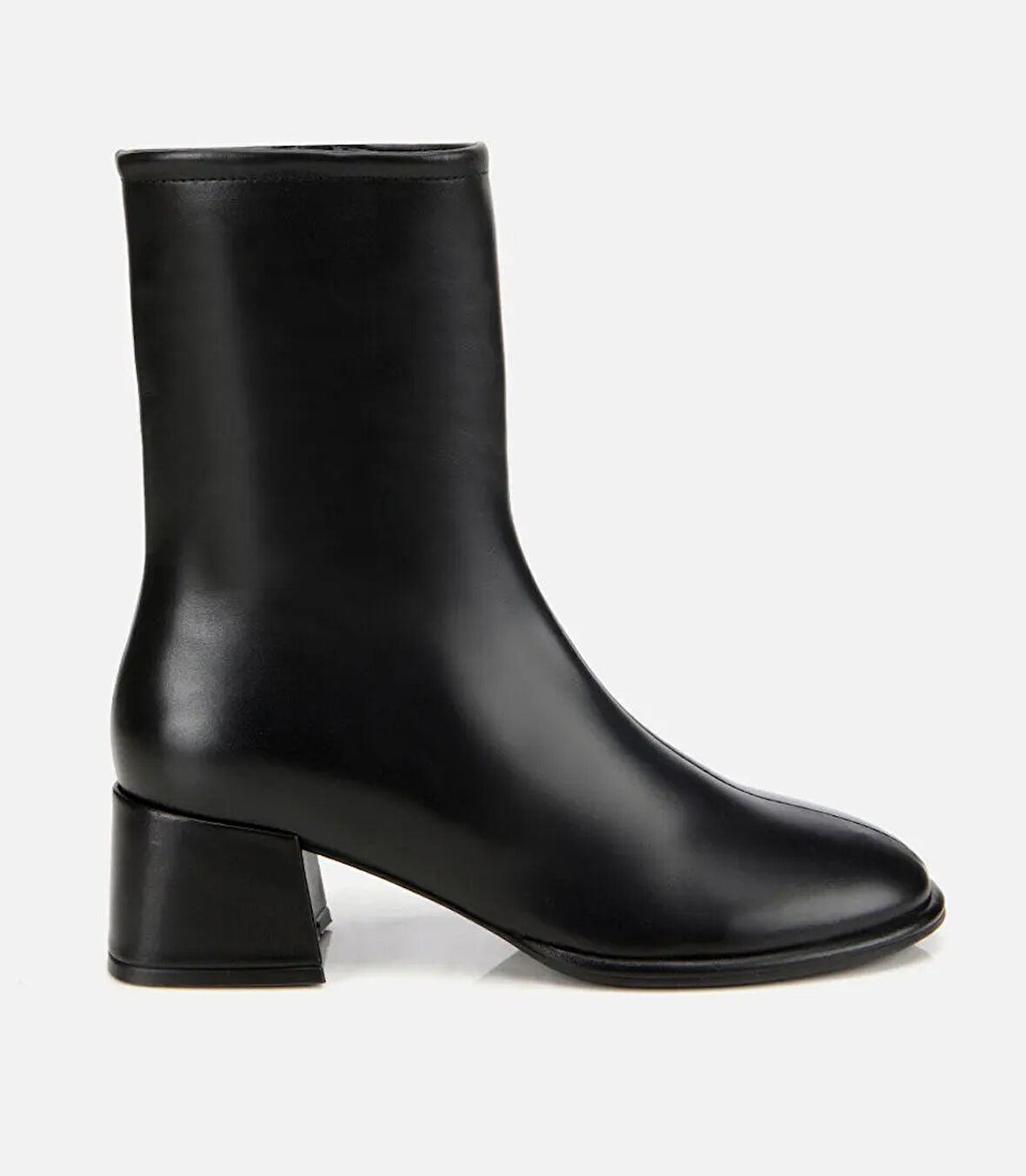 Kadın Deri Siyah Bilekte Topuklu Bot