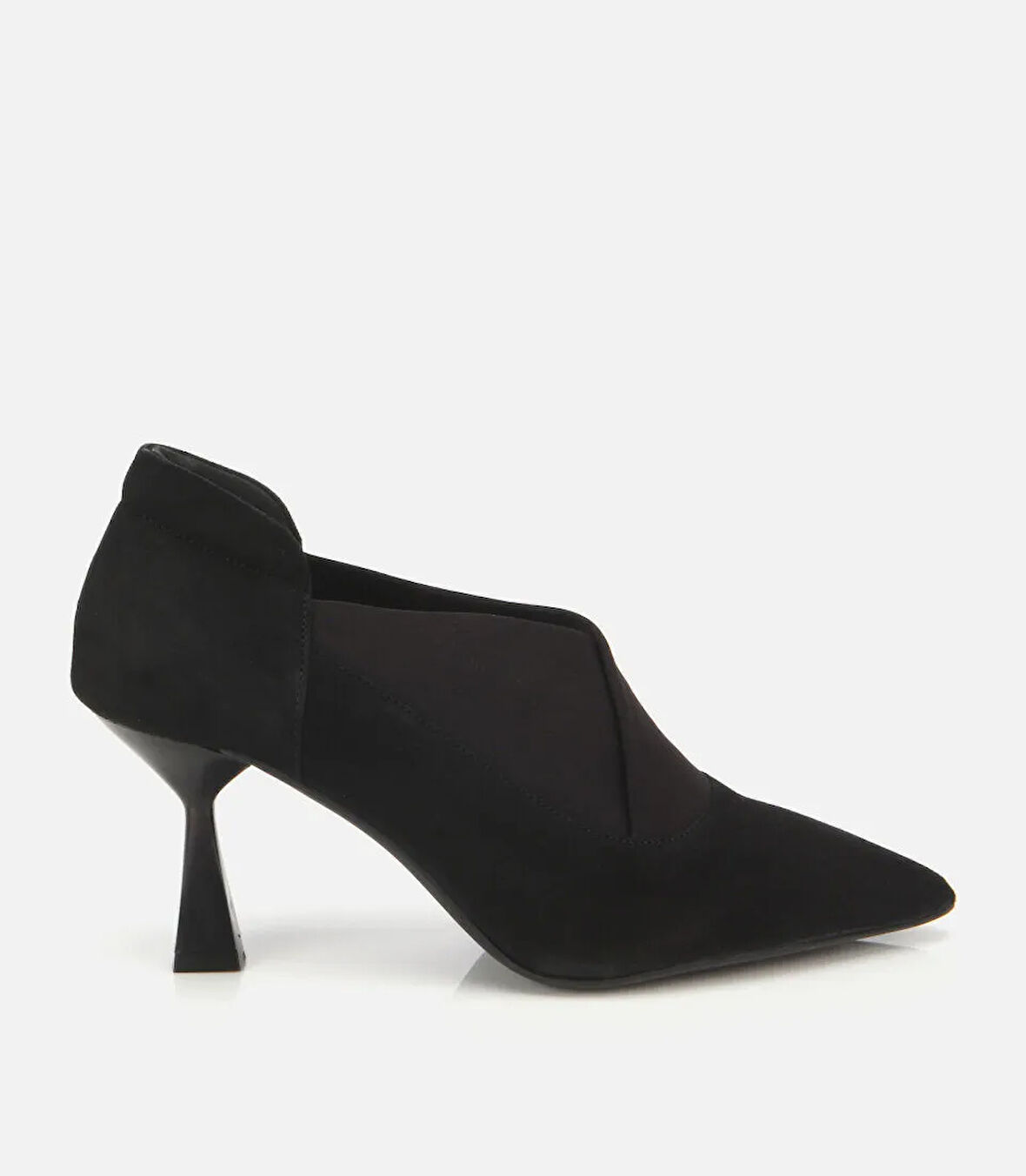 Kadın Süet Deri Streç Detaylı İnce Topuklu Stiletto