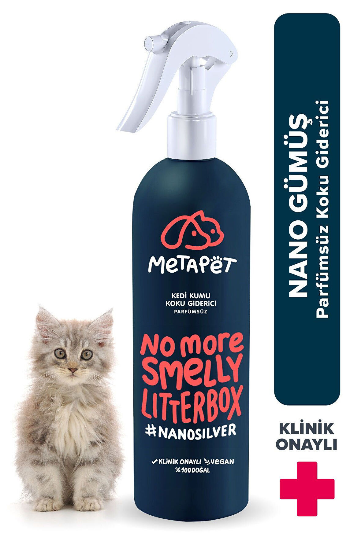 Nano Gümüş Özel Parfümsüz Kedi Kumu Koku Giderici, Doğal Ve Kokusuz Kedi Tuvaleti Için Sprey, 400 ml