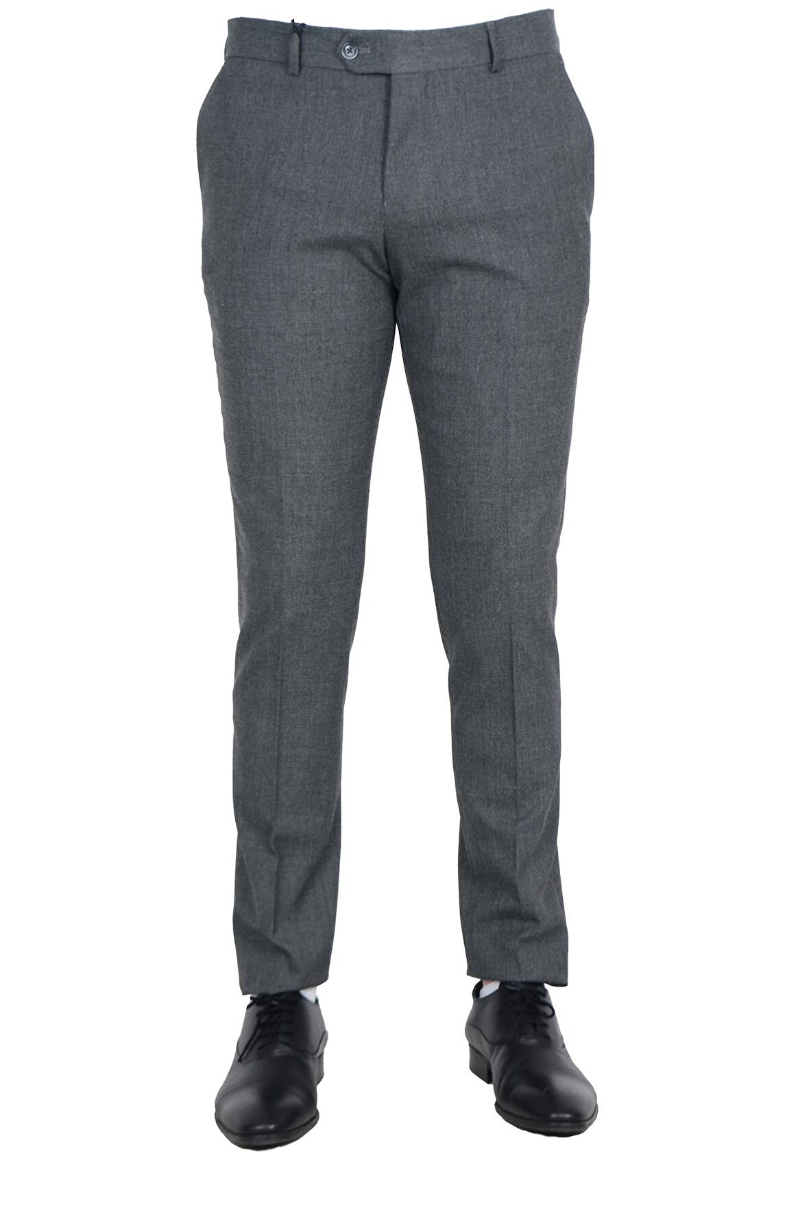 Cengiz İnler Düz Slim Fit Erkek Kumaş Pantolon