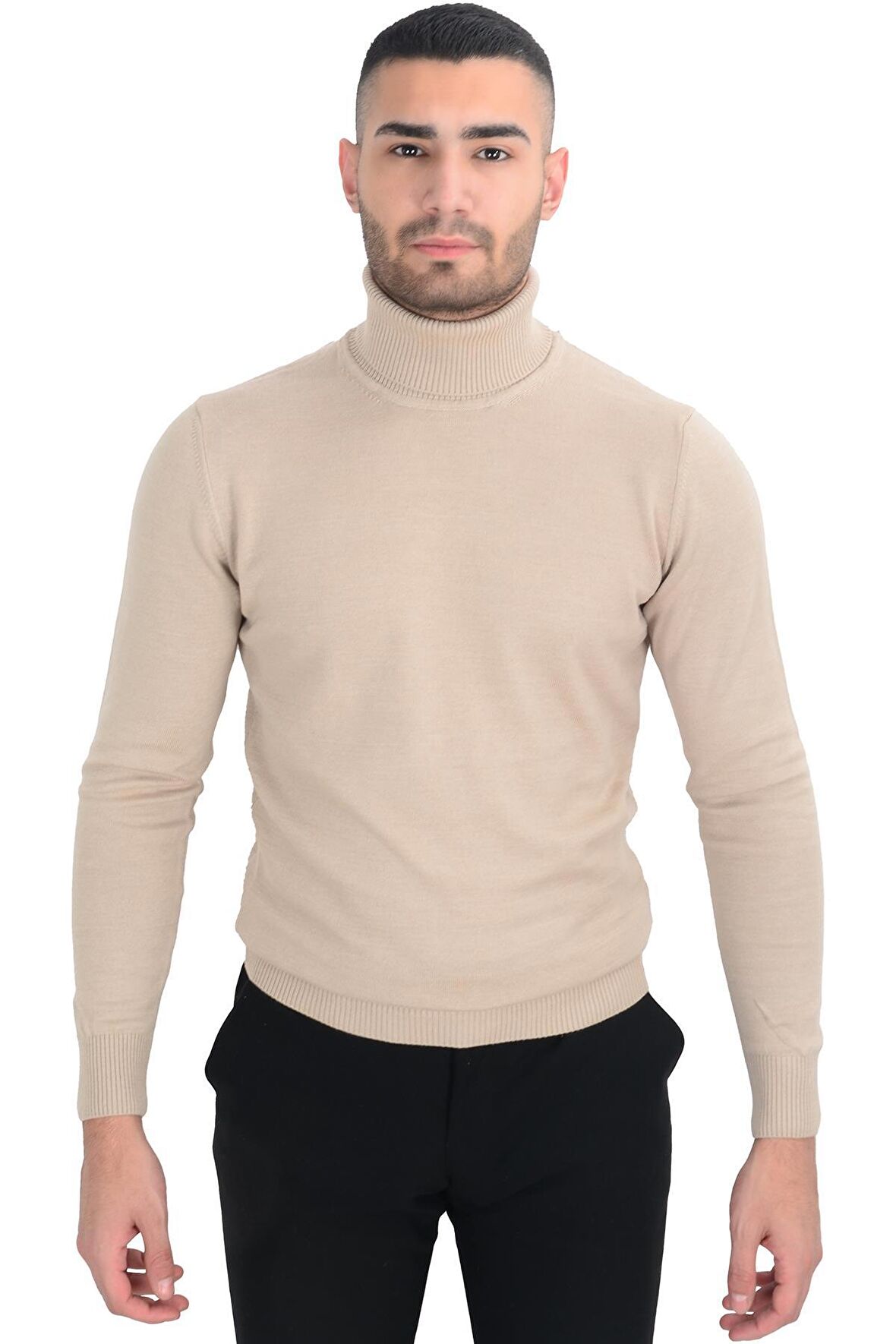 Cengiz İnler Tam Balıkçı Düz Slim Erkek Triko