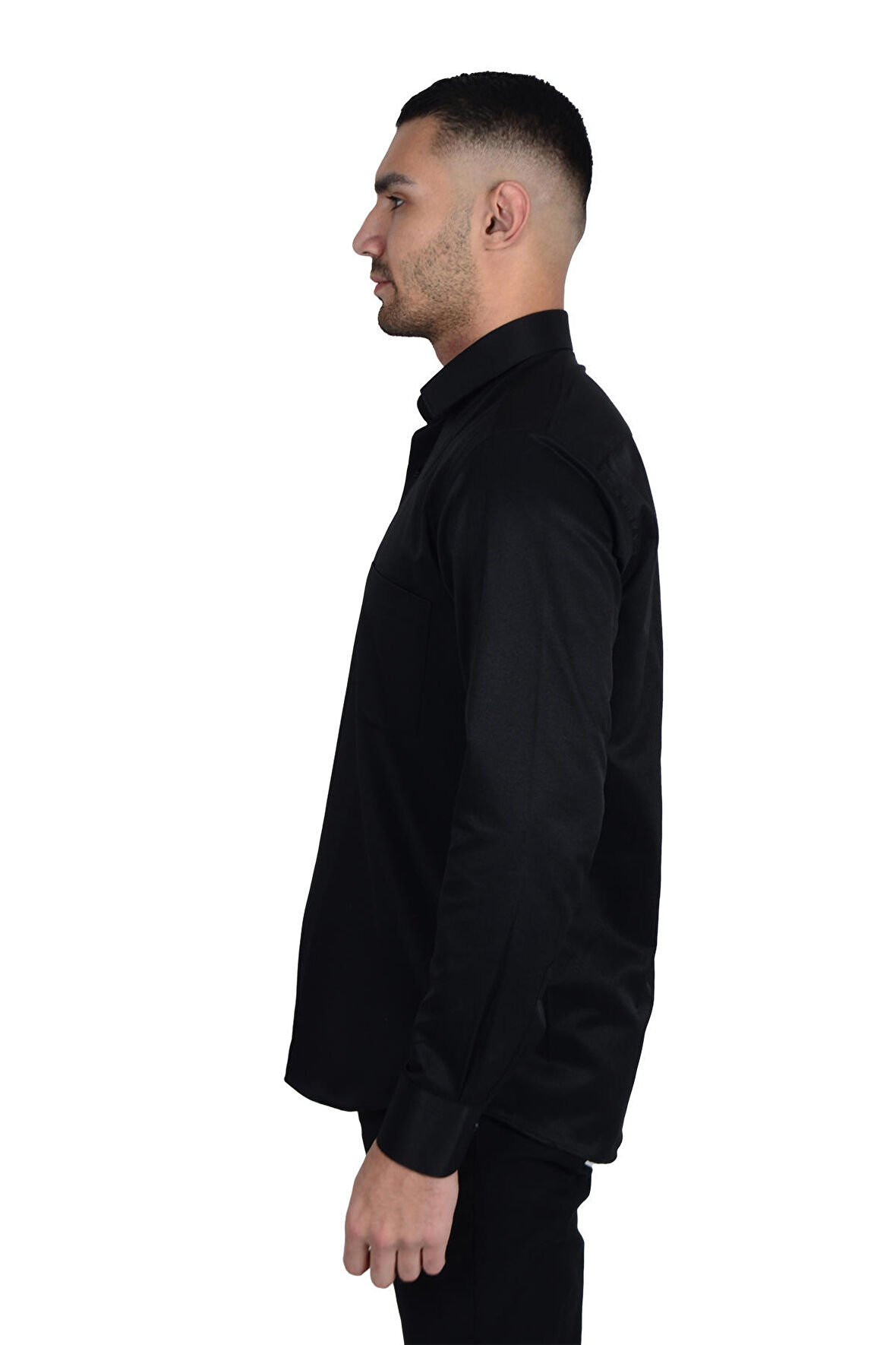 Cengiz İnler Standart Yaka Regular Fit Cepli Düz Erkek Gömlek