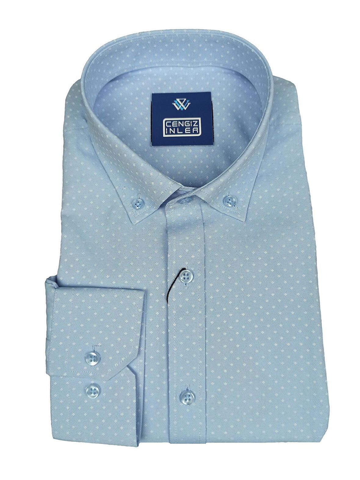 Standart Yaka Küçük Baklava Desen Gömlek Slim