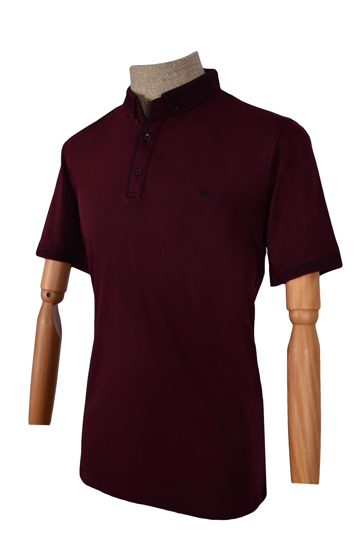 Sıfır Yaka Düz Slim T-Shirt
