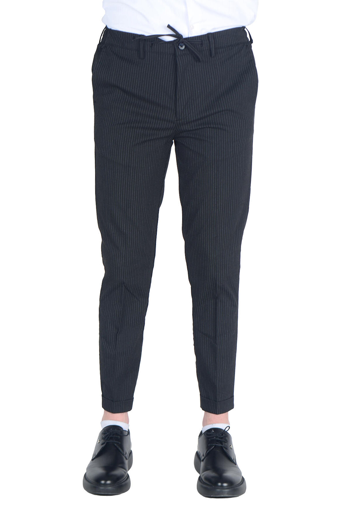 Cengiz İnler Slimfit Erkek Çizgili Gofre Pantolon