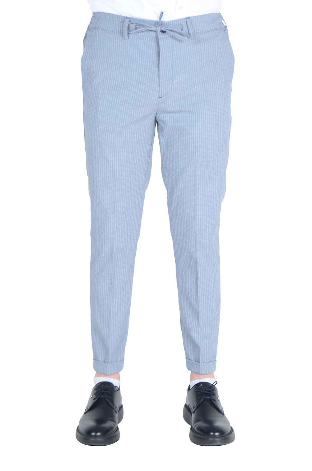 Cengiz İnler Slimfit Erkek Çizgili Gofre Pantolon